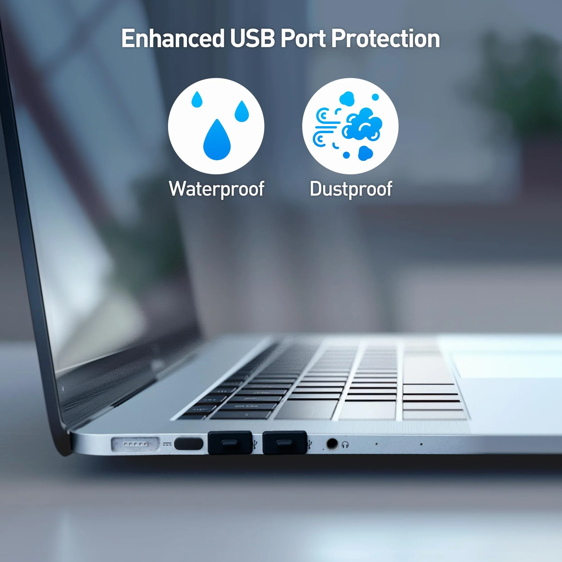 Cable Matters Zestaw wielofunkcyjny Pokrywy na porty USB-C i USB - 10x Pokrywy na port USB-A i 10x Pokrywy na port USB C w kolorze czarnym (Pokrywa antykurzowa USB, Czapki USB C, Pokrywa antykurzowa