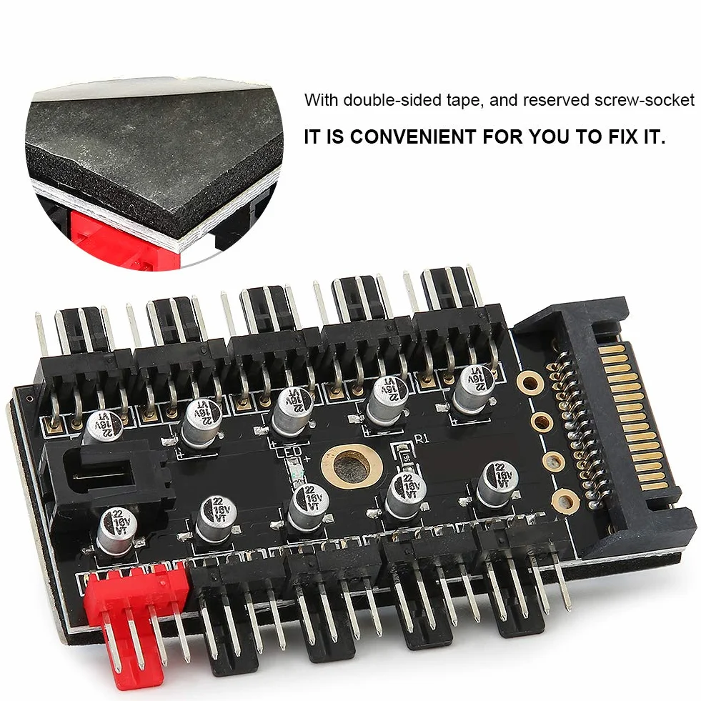 Koncentrator sterowania PWM do wentylatora obudowy komputera, 4-pinowy rozdzielacz chłodzenia procesora, kontroler SATA/4D (SATA) 12V