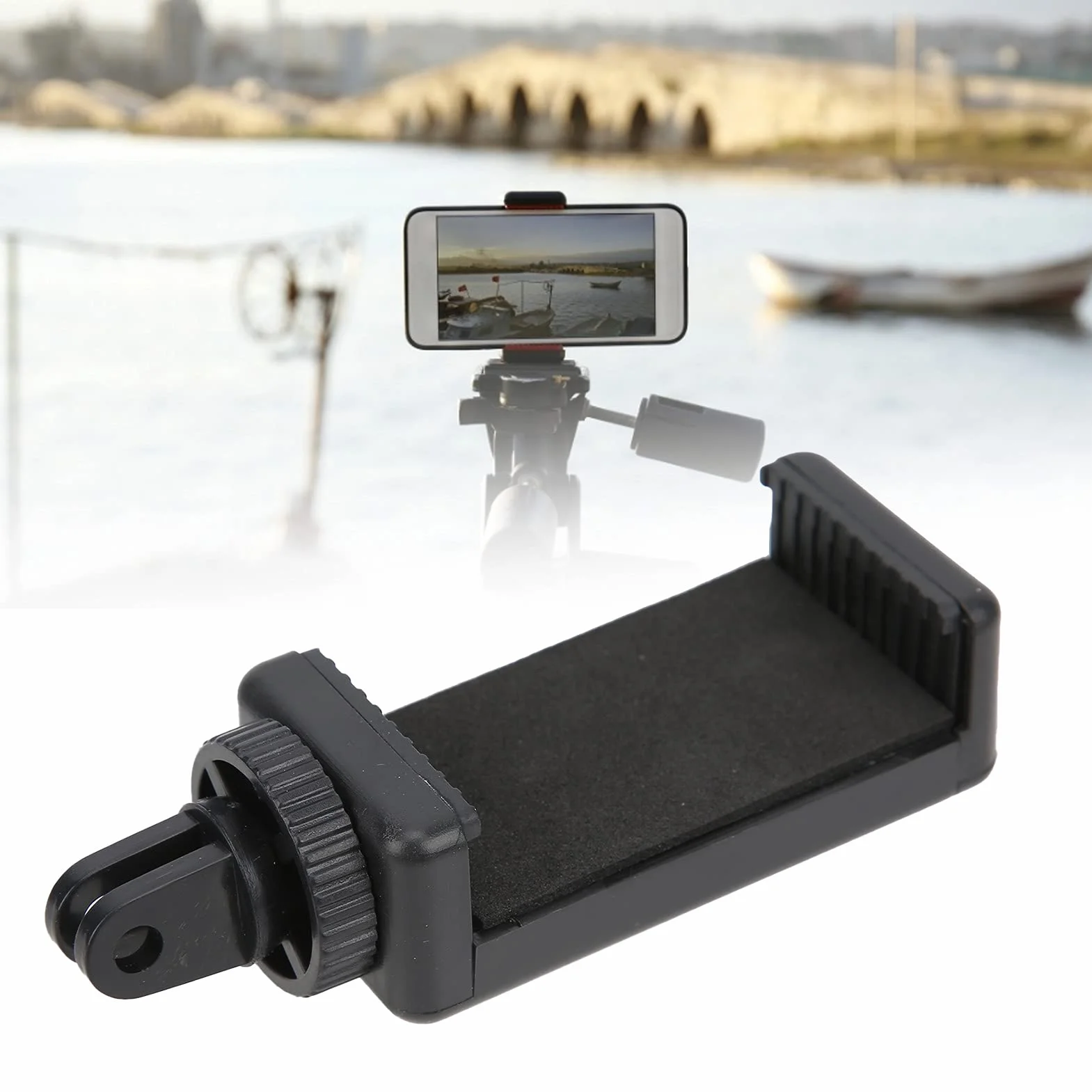 Uchwyt do Smartfona, Przenośny Czarny Uniwersalny Adapter do Statywu na Monopod Uchwyt do Smartfona z Uchwytem na Zimne Buty do Telefonu Komórkowego/smartfona