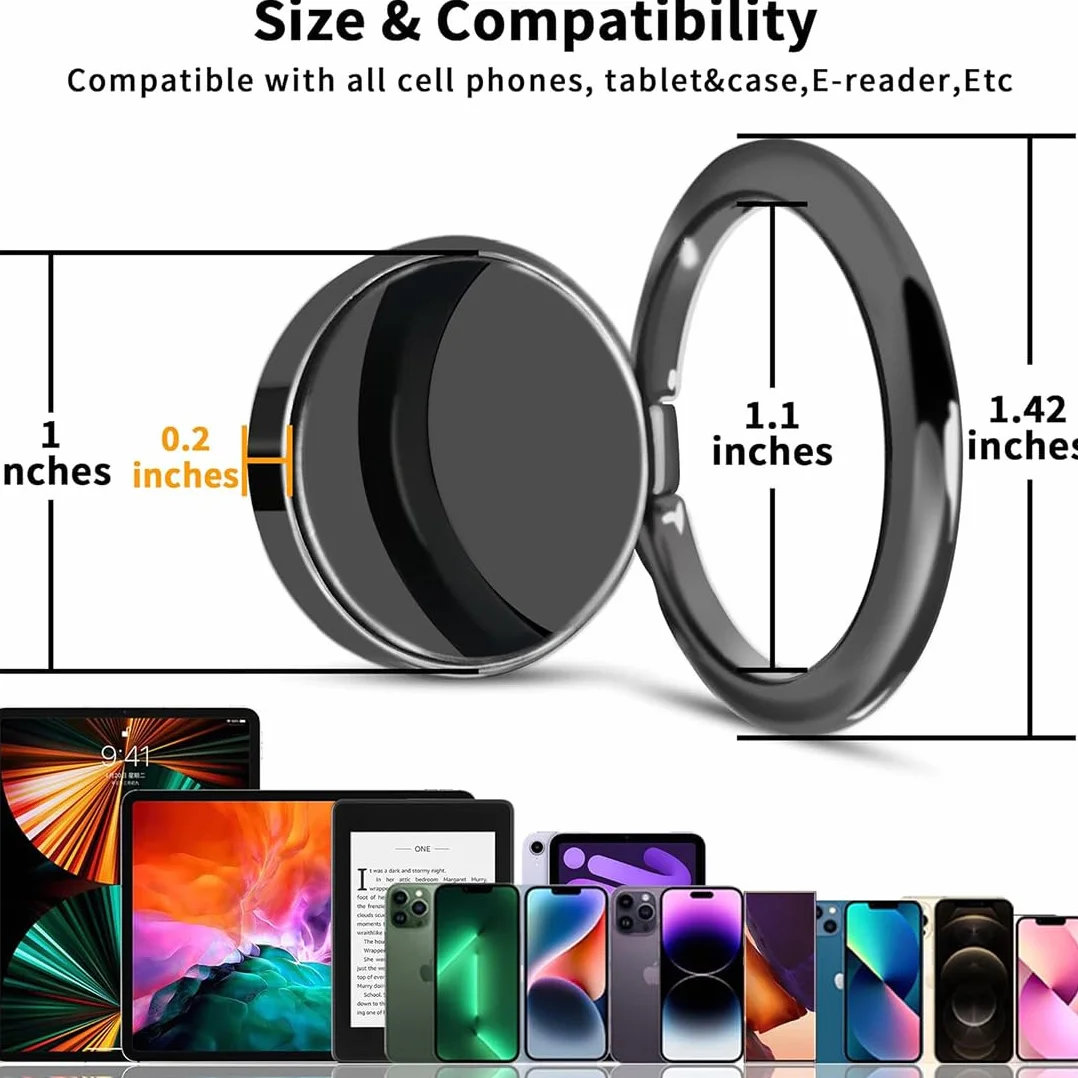 4-pak magnetycznego pierścienia na telefon i uchwyt Kindle, składany uchwyt teleskopowy, kompatybilny ze smartfonami, Kindle i tabletami, akcesoriami do telefonów Magsafe
