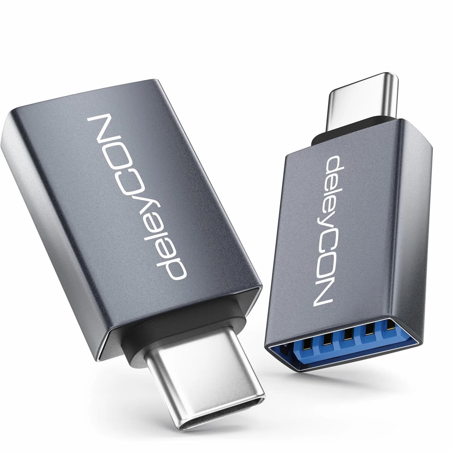 deleyCON USB-C na USB 10 Gbps OTG 2 Szt. Wtyk Typ-C do Gniazda USB-A do iPhone 17/16/15 Air Pro Max Galaxy S25 S24 S23