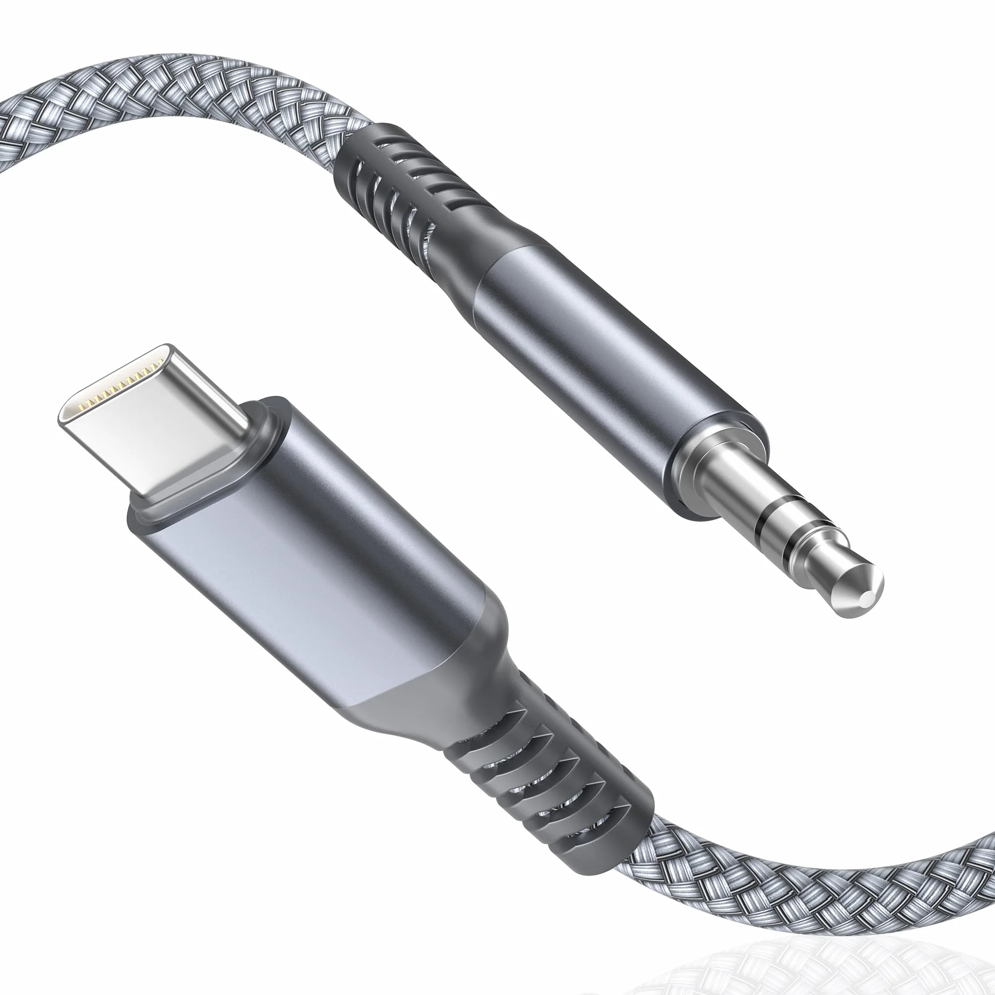 Basesailor Kabel USB-C na 3,5 mm Jack AUX 1,2 m przewód audio do samochodu