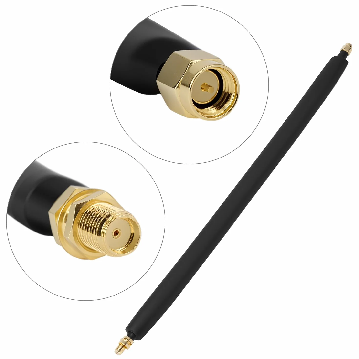 QWORK® 2 x kabel koncentryczny SMA 30 cm, płaski kabel ze złączem SMA, kompatybilny z anteną Helium Miner, anteną 4G LTE