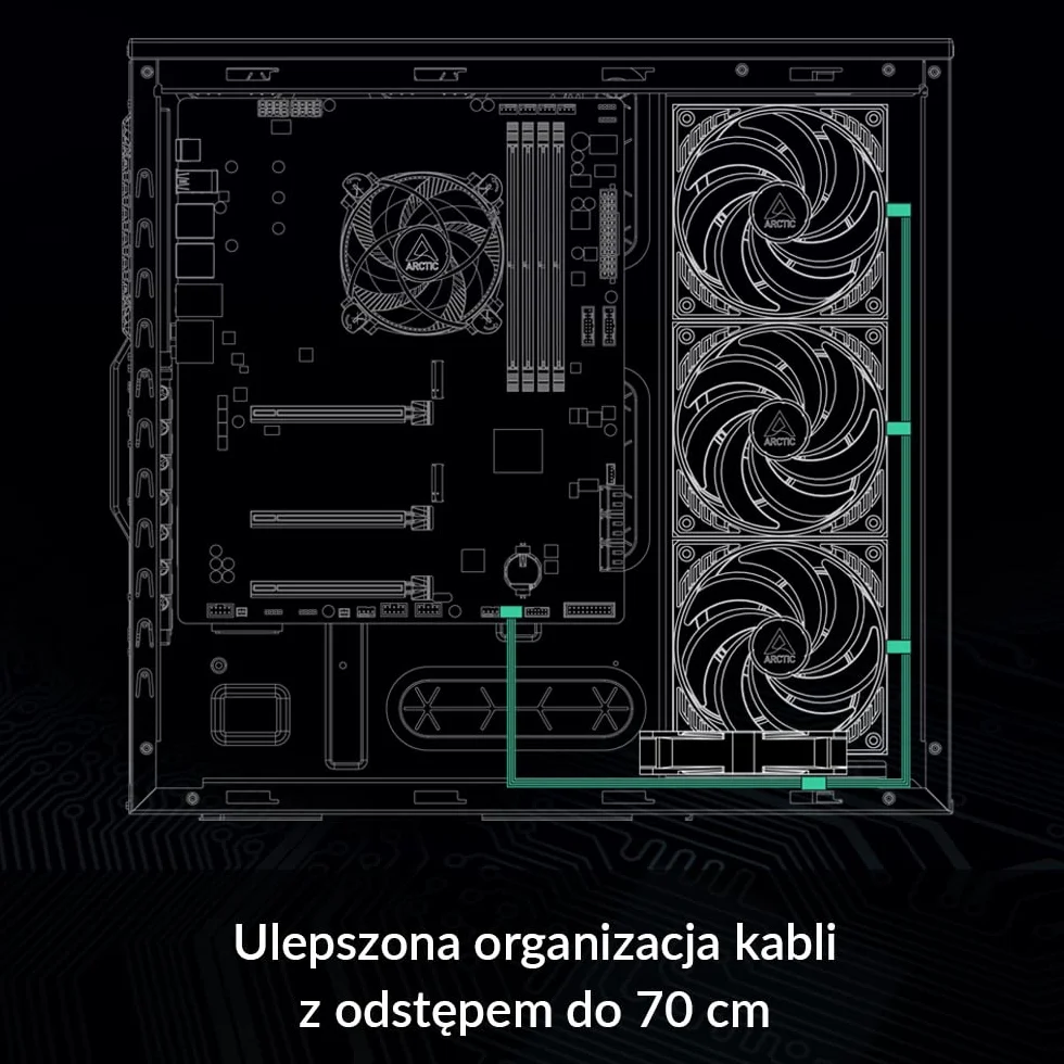 ARCTIC 4-Pin PWM Fan Splitter Cable - kabel rozdzielający PST dla 4 wentylatorów obudowy, wentylatory PC, rozdzielacz PWM, złącze dla wielu wentylator