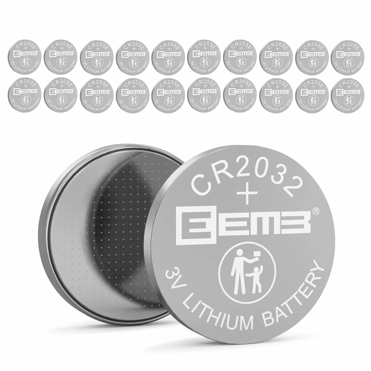 EEMB CR2032 Bateria litowa 3V Li-MnO ₂ Bateria z przyciskiem 2032 Bateria DL2032 ECR2032 LM2032 Kompatybilna z kluczem Fob, zdalny monitor glukozy samochodowy Zdalne sterowanie obrożami dla zwierząt Zegarażowych drzwi świecznych(20)