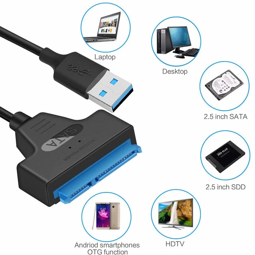Kabel SATA na USB 3.0 Adapter do dysku twardego 2,5" SSD/HDD