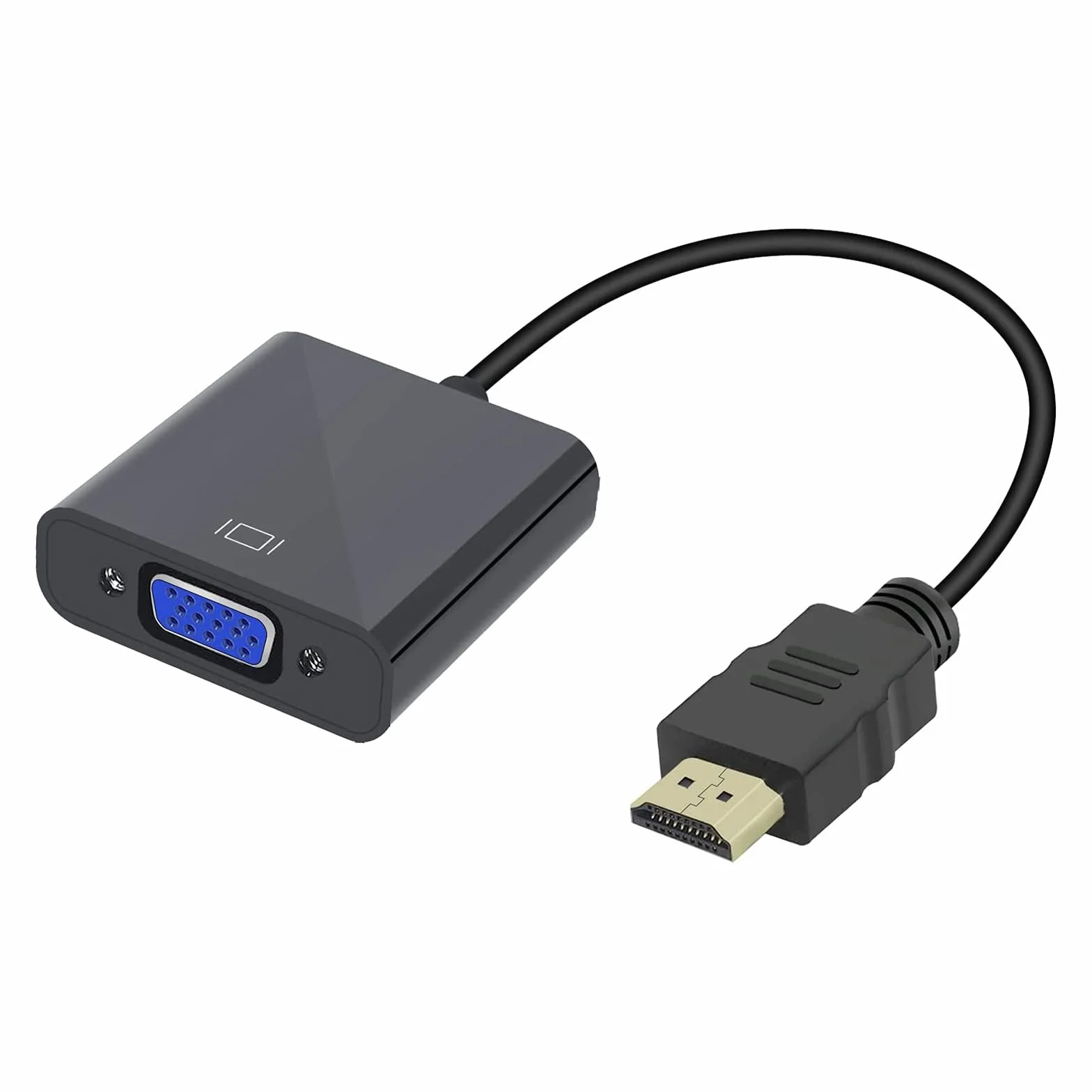 Jsdoin 1080P Active HDTV adapter HDMI na VGA (męski na żeński) konwerter z dźwiękiem do komputera, monitora, projektora, HDTV, Xbox (czarny1)