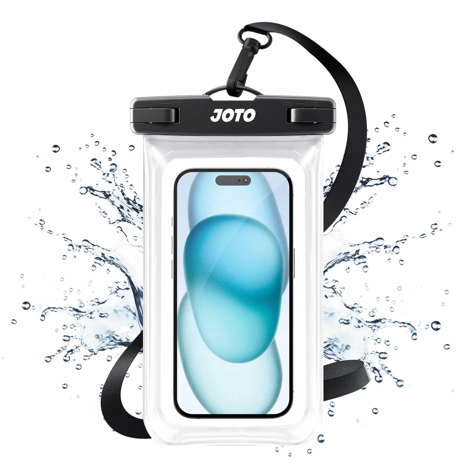 JOTO Uniwersalny wodoodporny pokrowiec pokrowiec pokrowiec pokrowiec na telefon komórkowy sucha torba etui na iPhone 11 Pro Max Xs Max XR X 8 7 6S Plus, Galaxy S20 Ultra S20+ S10 Plus S10e S9 Plus S8/Note 10+ 10 9 8, piksele 4 XL 3a do 6,9" - przezroczyst