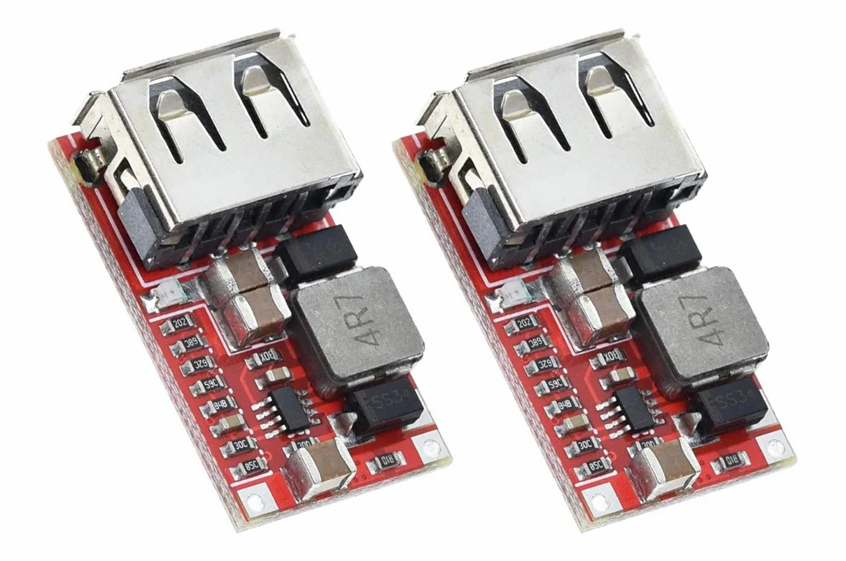 2pcs 6-24V 24V 12V to 5V USB Step Down Module DC-DC Converter
