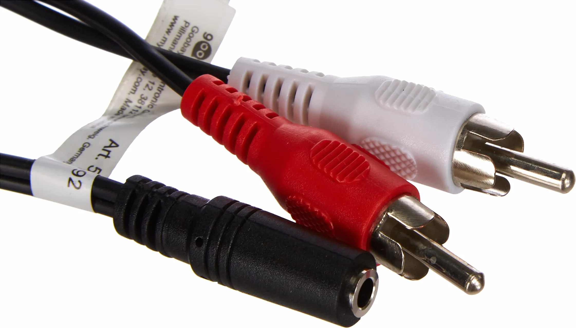 Goobay 50092 kabel audio jack 3,5 mm na adapter cinch, 3,5 mm gniazdo AUX na wtyk cinch (L/R), 0,2 m