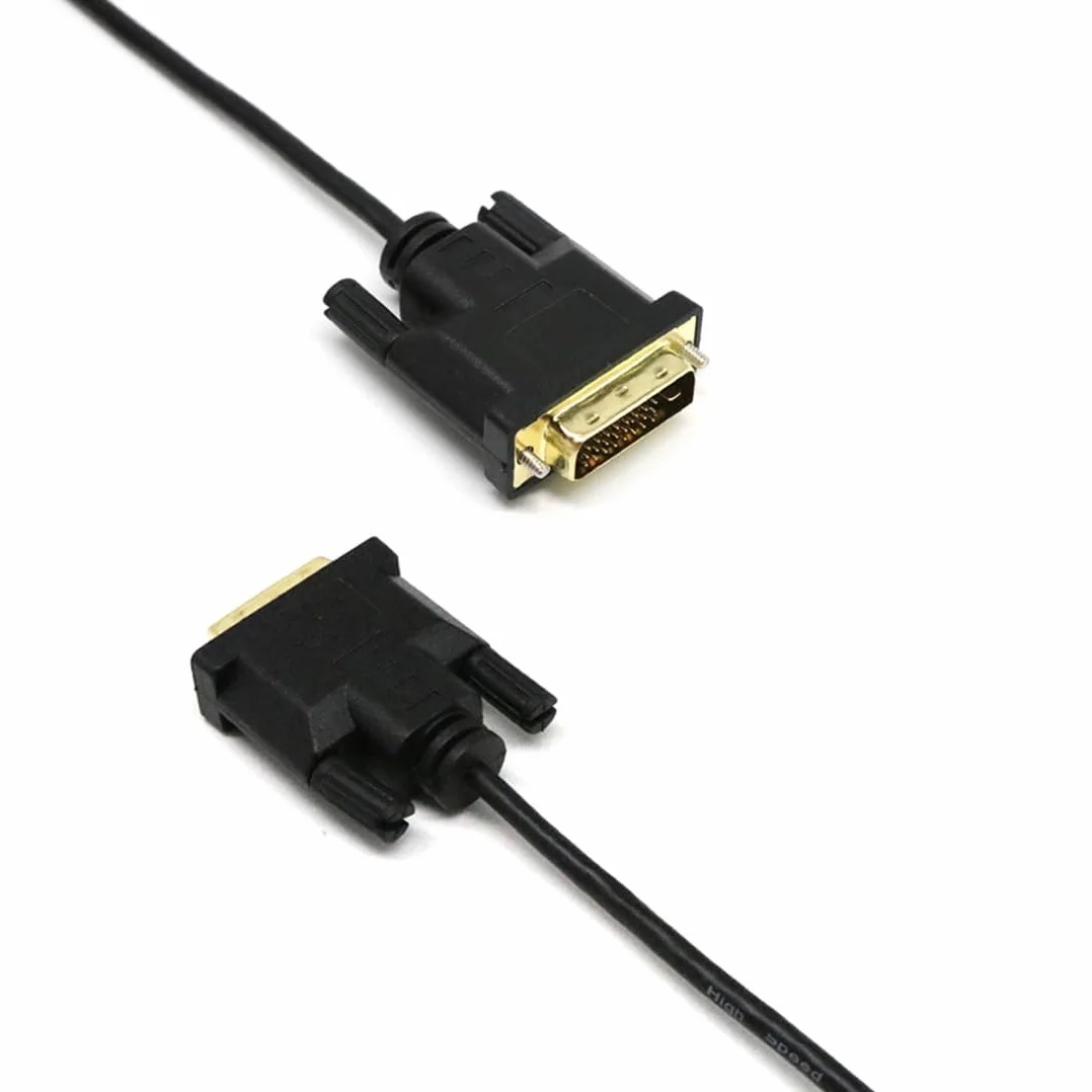 MMOBIEL Przejściówka z DVI na DVI - Męski DVI-D Dual Link do Męskiego DVI-D Dual Link - Konwerter Kablowy do Monitora, PC, TV, Gier, Projektora - 1080p Full HD 60Hz - Złote Złącze - 2 m