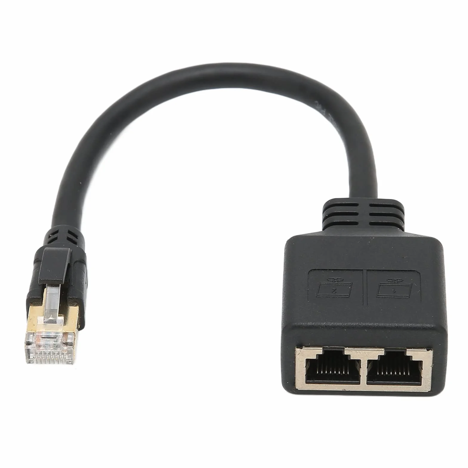 Rozdzielacz RJ45, Rozgałęźnik Sieci RJ45 od 1 do 2 Portów Ethernet, Rozdzielacz Kabla Sieciowego CAT8 do Domowego Biura