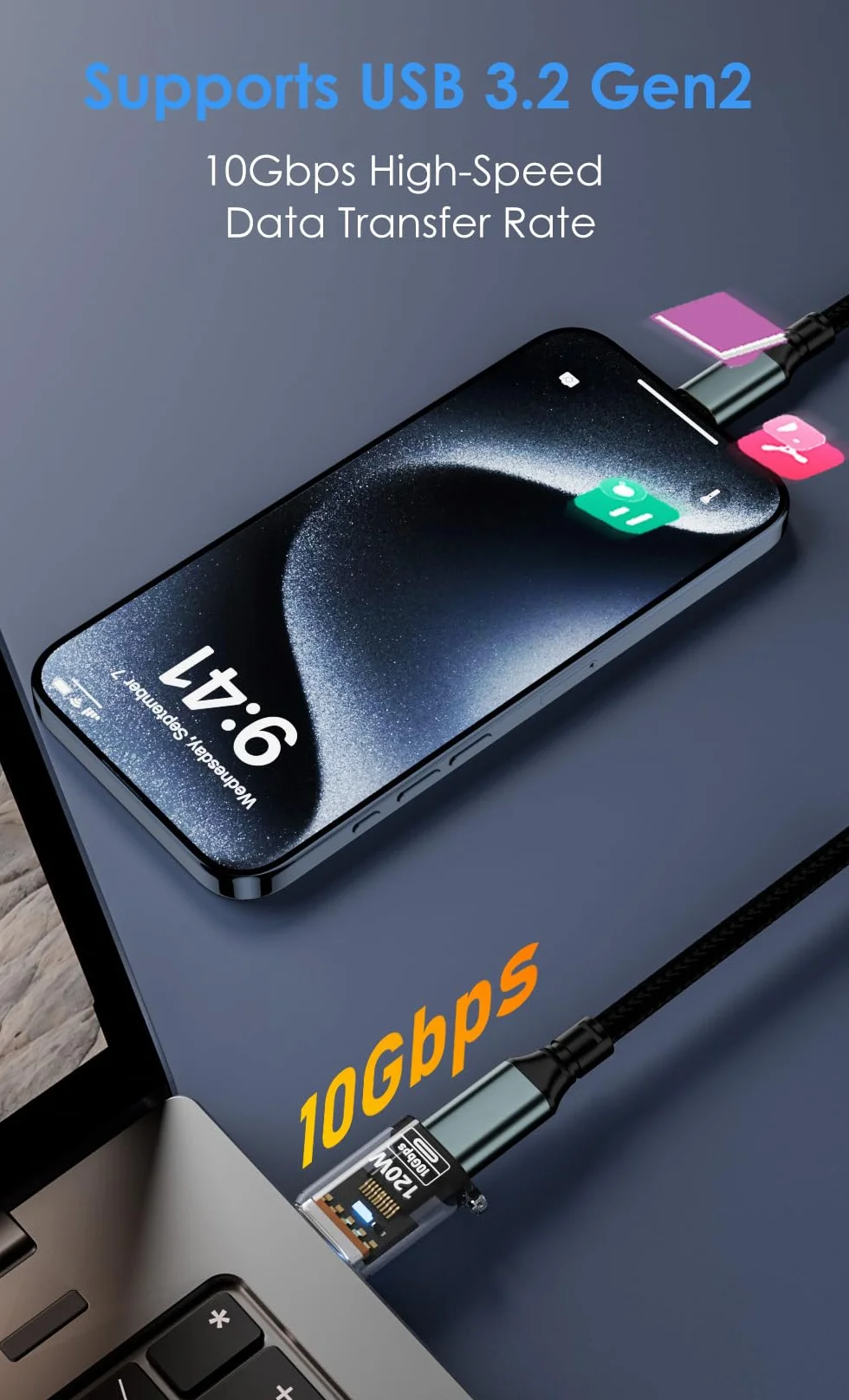 Przejściówka USB na USB C (2 Sztuki), Adapter Typu C na USB-A, USB 3.2 Gen2 10Gbps Wysoka Prędkość, Kompatybilny z iPhone 17 16 15 14 13, Samsung Galaxy S25 S24 S23 A56 A36 A16 A15 i innymi, Czarny