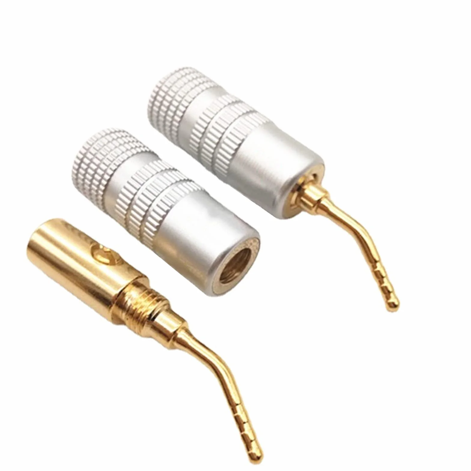 WANGCL 4-pak pozłacane 2 mm wtyczka bananowa śruba typ audio głośnik wtyki wtyki złącze kabla adapter