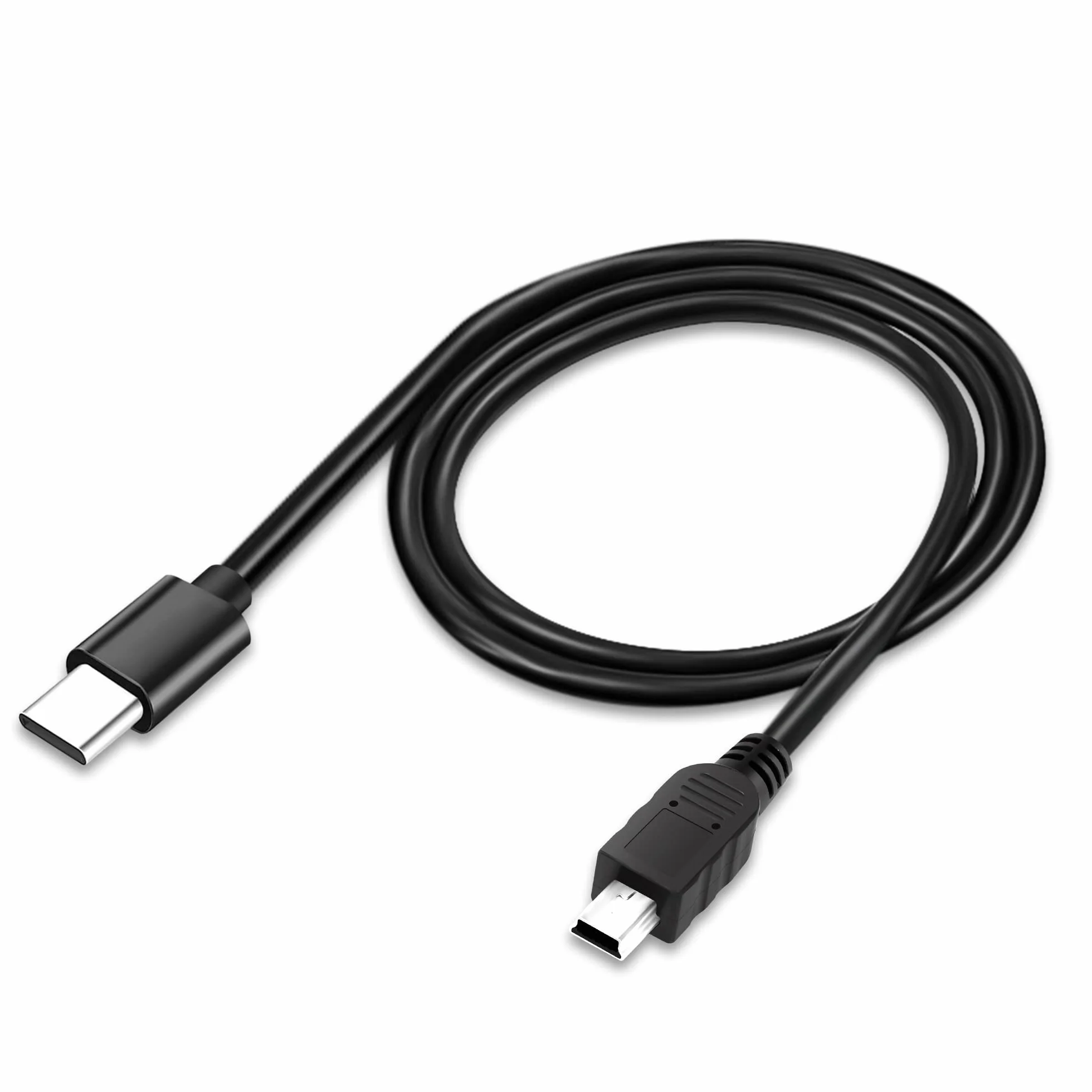 Kabel USB C na mini USB 2.0, 5 m, wtyczka typu C na mini wtyczkę USB, 480 Mbit/s, czarny, kabel do transmisji danych