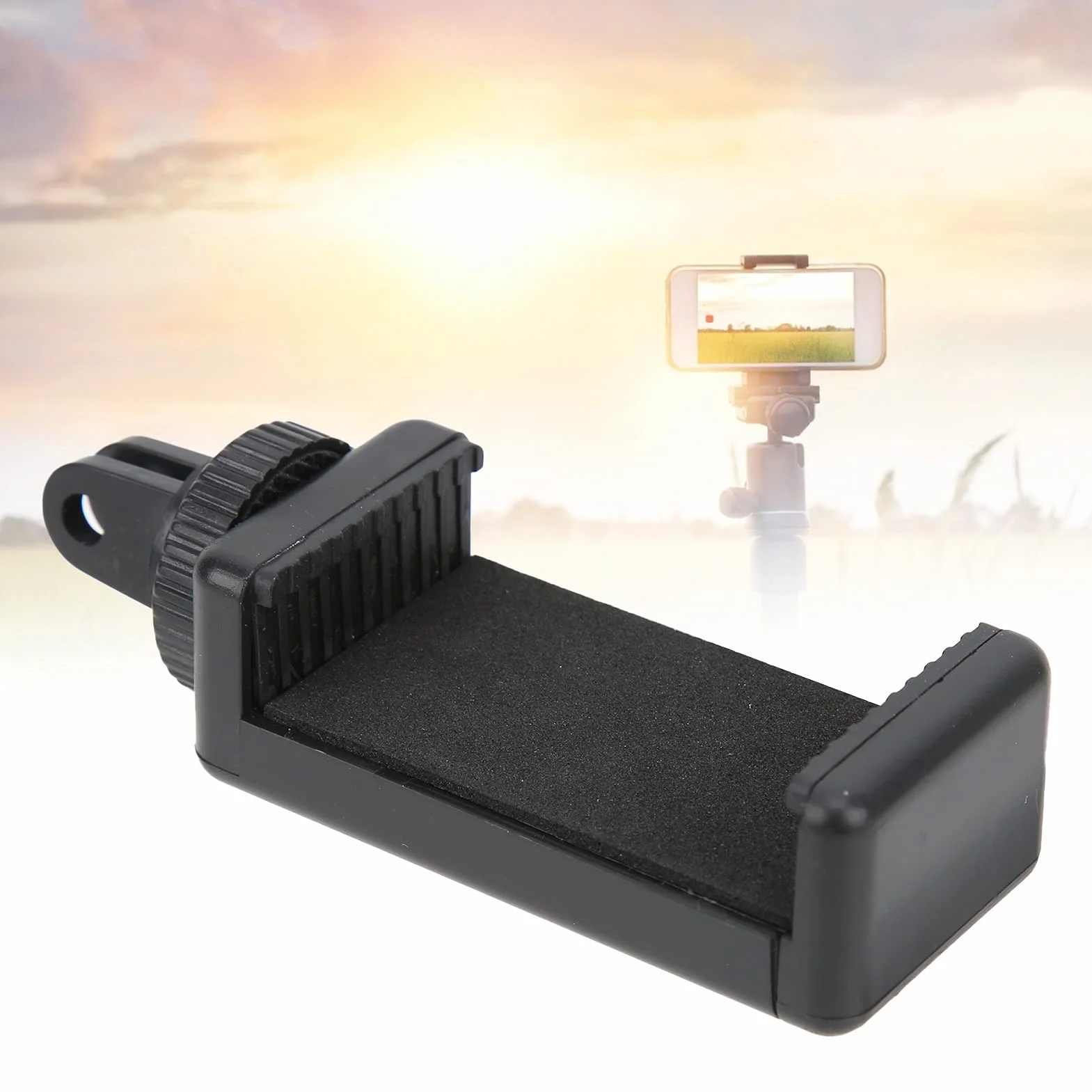 Uchwyt do Smartfona, Przenośny Czarny Uniwersalny Adapter do Statywu na Monopod Uchwyt do Smartfona z Uchwytem na Zimne Buty do Telefonu Komórkowego/smartfona