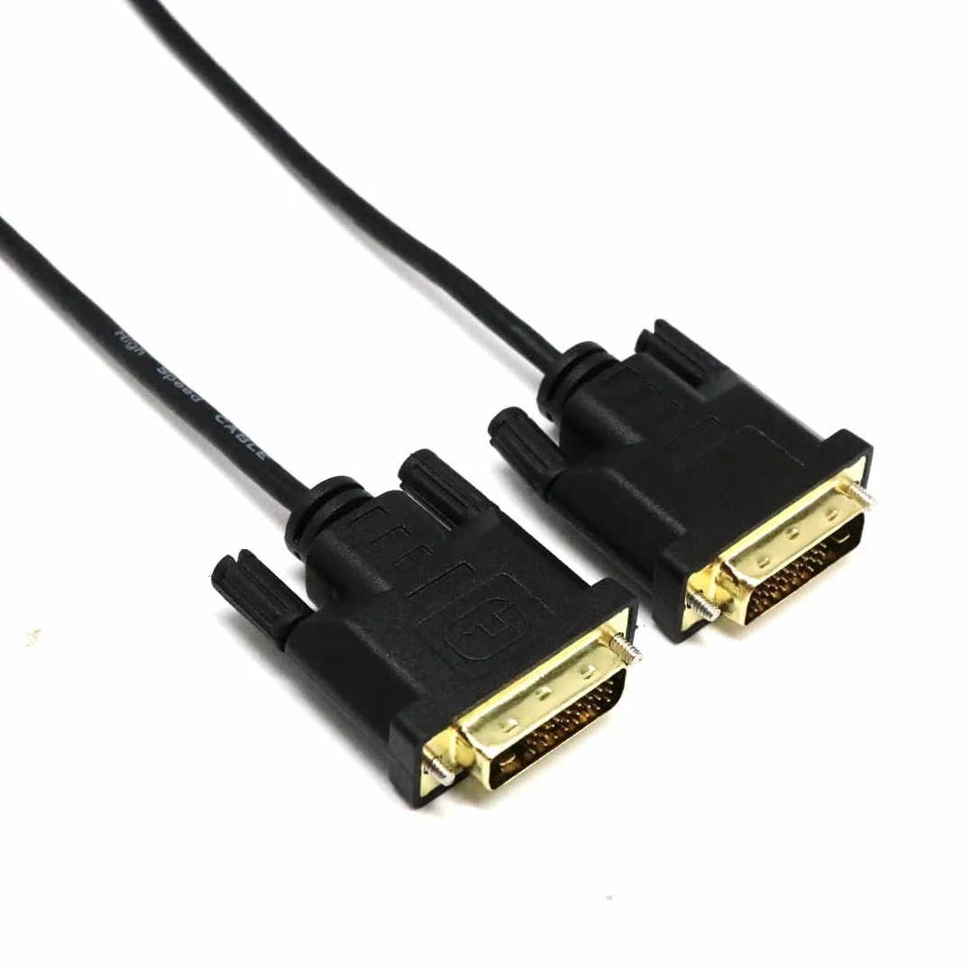 MMOBIEL Przejściówka z DVI na DVI - Męski DVI-D Dual Link do Męskiego DVI-D Dual Link - Konwerter Kablowy do Monitora, PC, TV, Gier, Projektora - 1080p Full HD 60Hz - Złote Złącze - 2 m