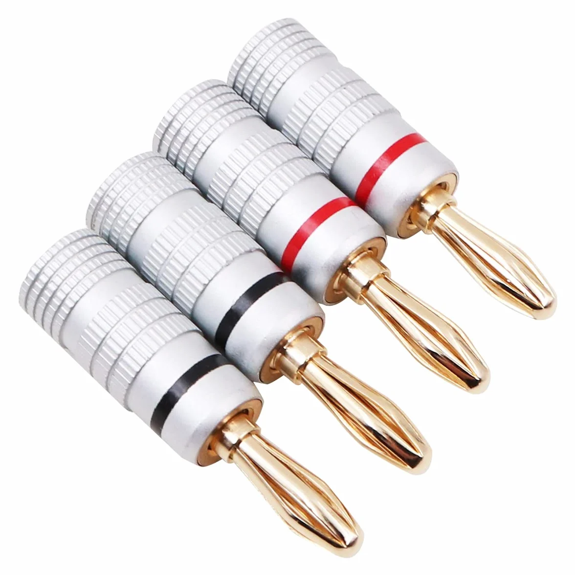 WANGCL 4 szt. 4 mm wtyczki bananowe złącze kabla głośnika wtyczki bananowe głośnik do wzmacniacza odbiornika HiFi