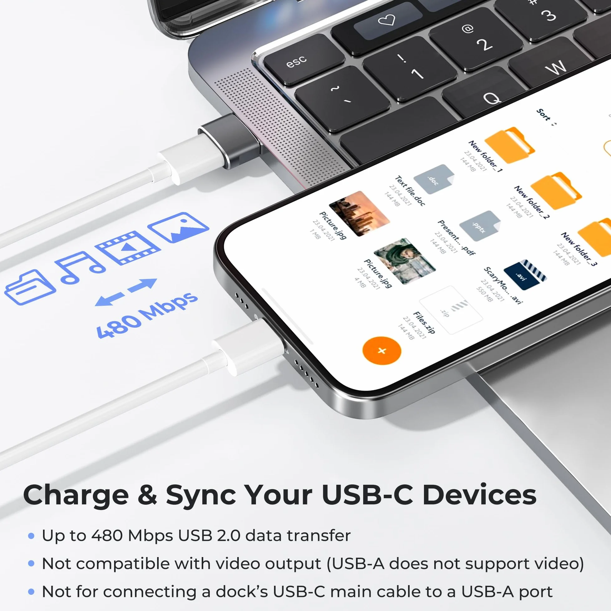 Basesailor Adapter USB do USB C,Adapter USBC Żeński do USB A Męski,Konwerter Type C Ładowarka do iPhone 17 17e Pro Max 16 15,Apple Watch iWatch S11 10 SE,AirPods 3,iPad mini Air,Samsung Galaxy S25 S26