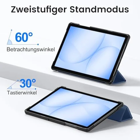 Etui ochronne do Samsung Galaxy Tab A11+ A9+ 11 cali (2025/2023), twarde, Auto Sleep/Wake, niebiesko-szare