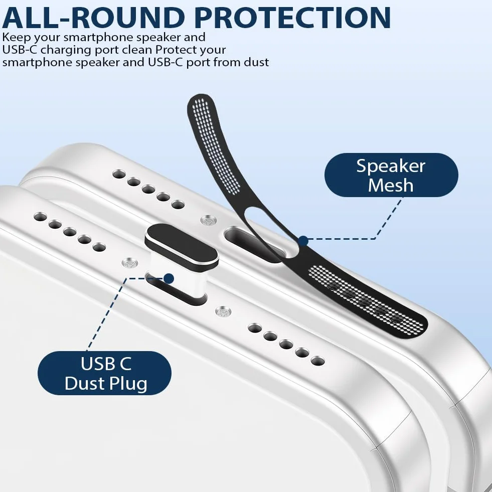 Silikonowe zabezpieczające przed kurzem USB-C z nasadką ochronną typu C, masa czyszcząca kompatybilna z akcesoriami do telefonów