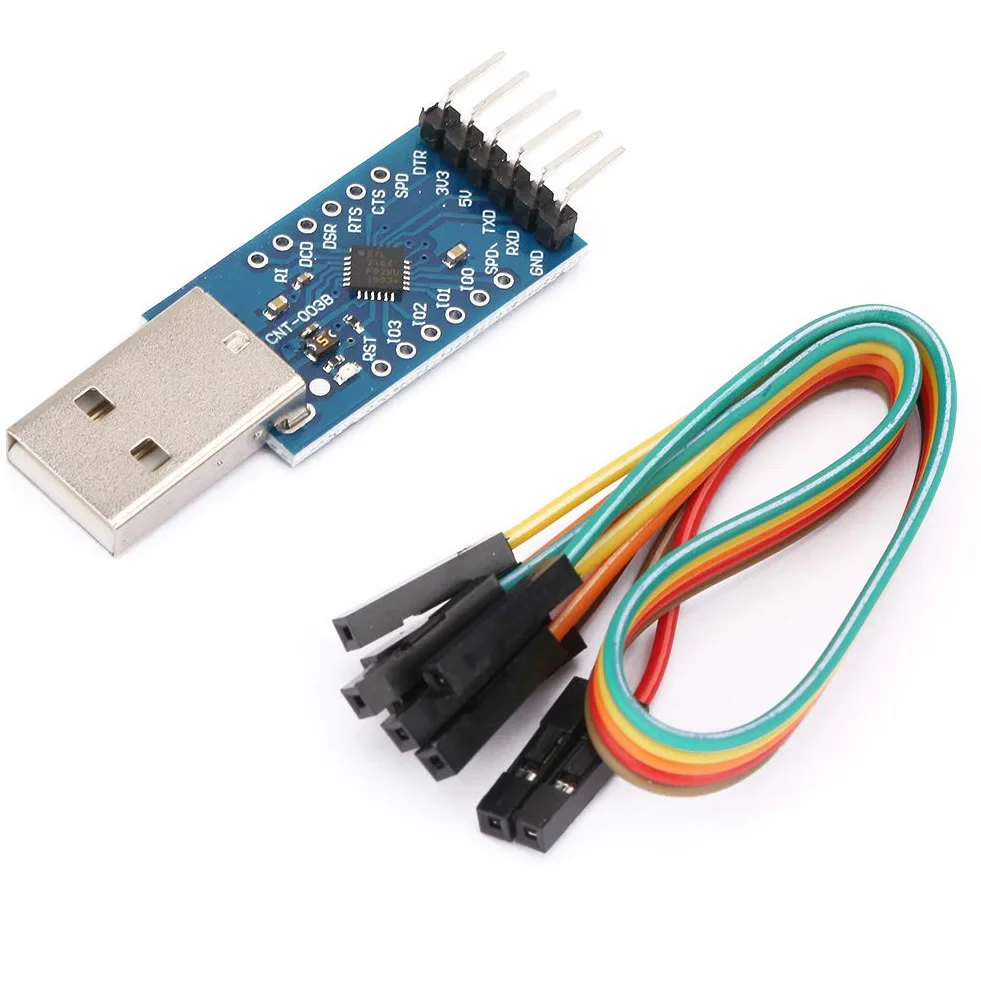 Tbest Adapter USB na Ttl Uart, Cp210X USB na Ua, adapter szeregowy Cp2104 Moduł USB 2.0 na Ttl Uart 6Pin, moduł płytki konwertera szeregowego z przewodem