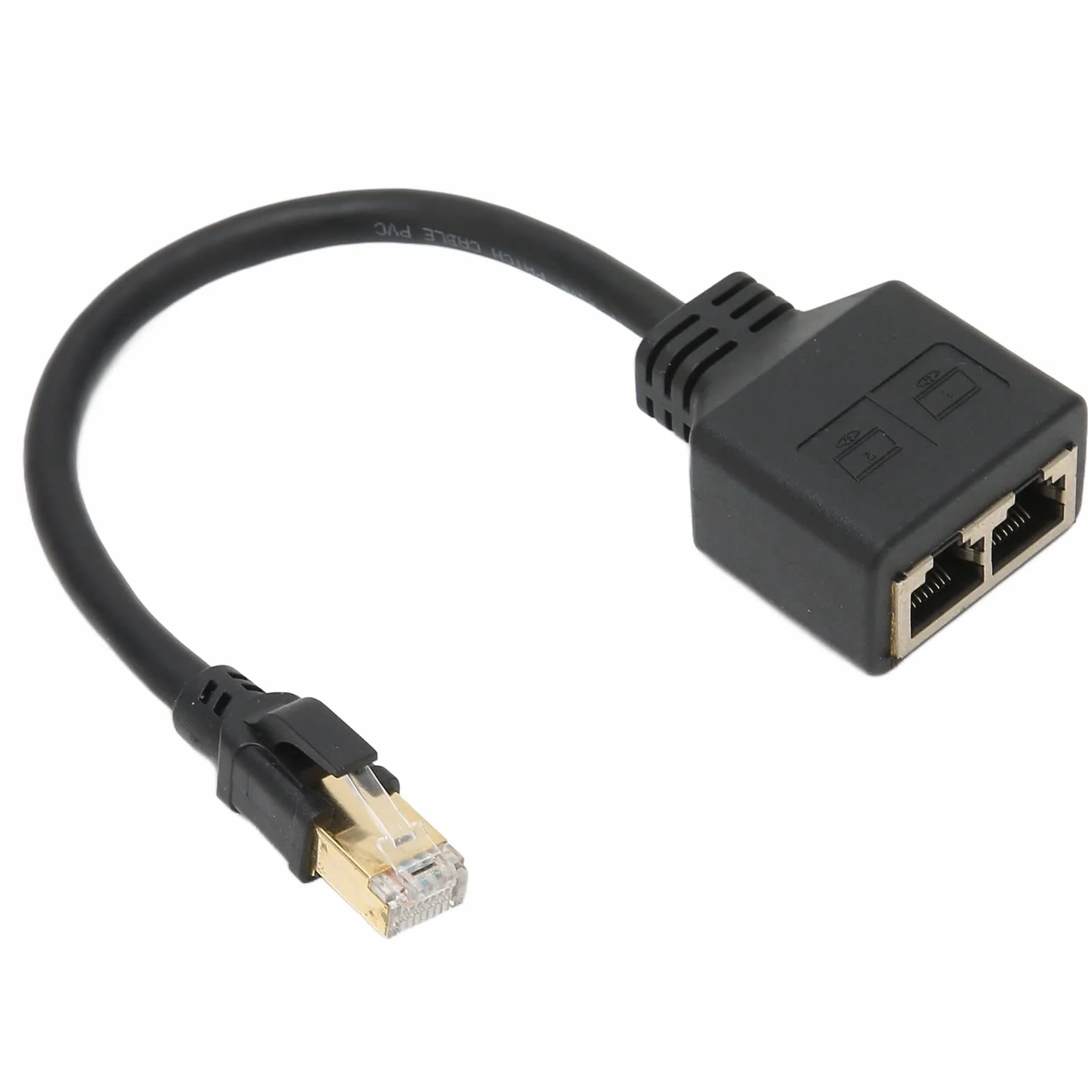 Rozdzielacz RJ45, Rozgałęźnik Sieci RJ45 od 1 do 2 Portów Ethernet, Rozdzielacz Kabla Sieciowego CAT8 do Domowego Biura