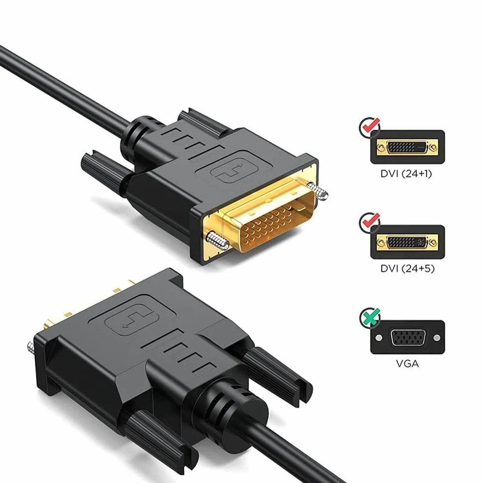 MMOBIEL Przejściówka z DVI na DVI - Męski DVI-D Dual Link do Męskiego DVI-D Dual Link - Konwerter Kablowy do Monitora, PC, TV, Gier, Projektora - 1080p Full HD 60Hz - Złote Złącze - 2 m