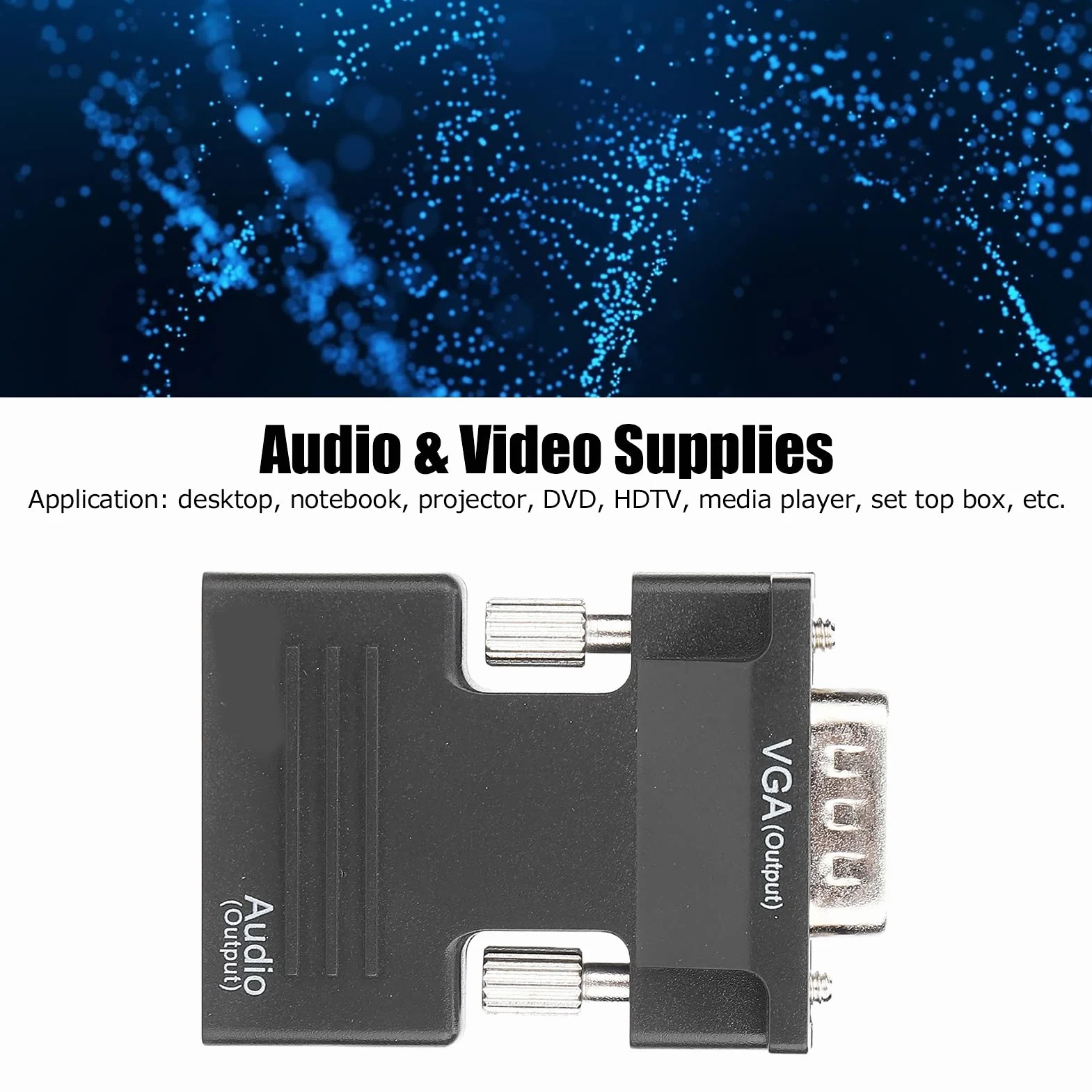 Konwerter Przejściówka HDMI na VGA 1080P - Synchronizacja Audio i Wideo z Kablem Audio 3,5 Mm do Laptopów, Komputerów, Monitorów