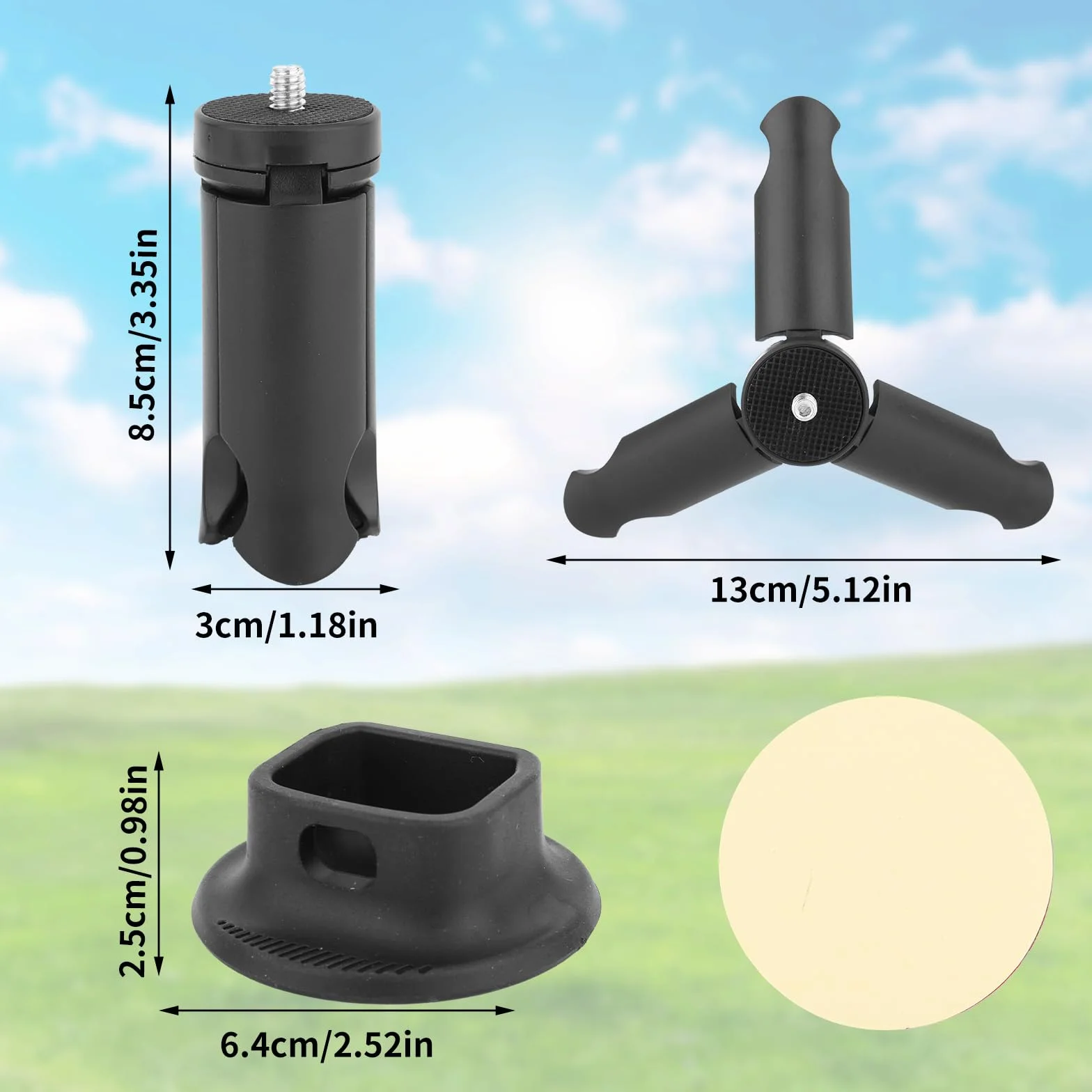 Miniaturowy Statyw do DJI Osmo Pocket 3 i 2, Montaż Na Biurku z Antypoślizgową Podstawą Kompaktowy Stołowy Uchwyt na Statyw do Akcesoriów DJI Osmo Pocket 3 (Czarny)